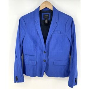 J Crew Blue Schoolboy Statement Blazer Women Sz 10 Academia Maximalist Preppy
